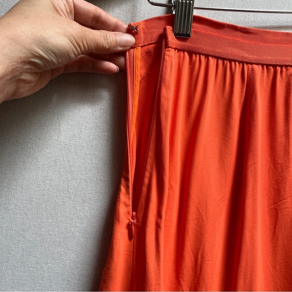 COS 100% Viscose Elegant Orange A line Women's Skirt Sz 2 - Picture 2 of 10